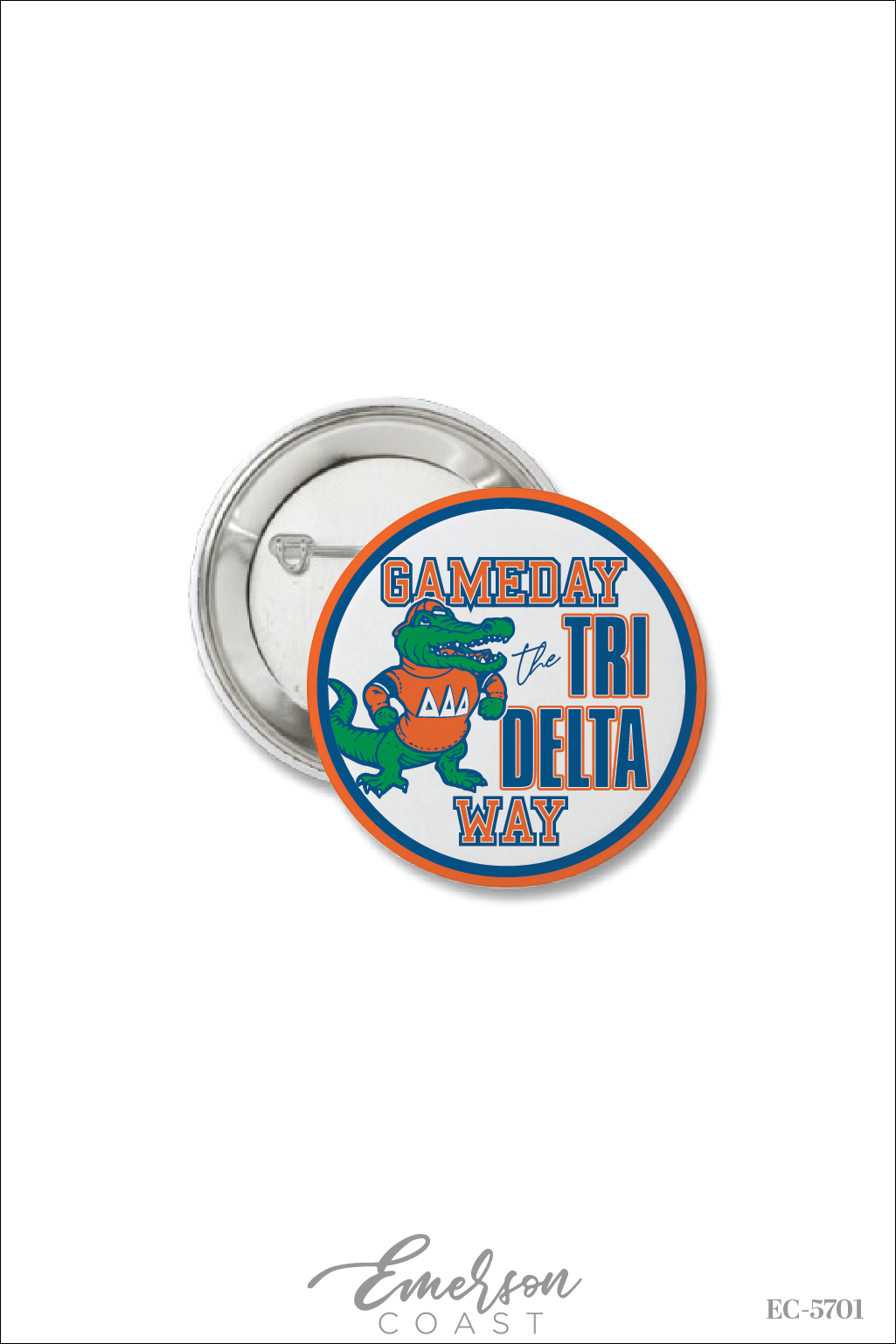 Chi Omega University Of Florida Game Day Button