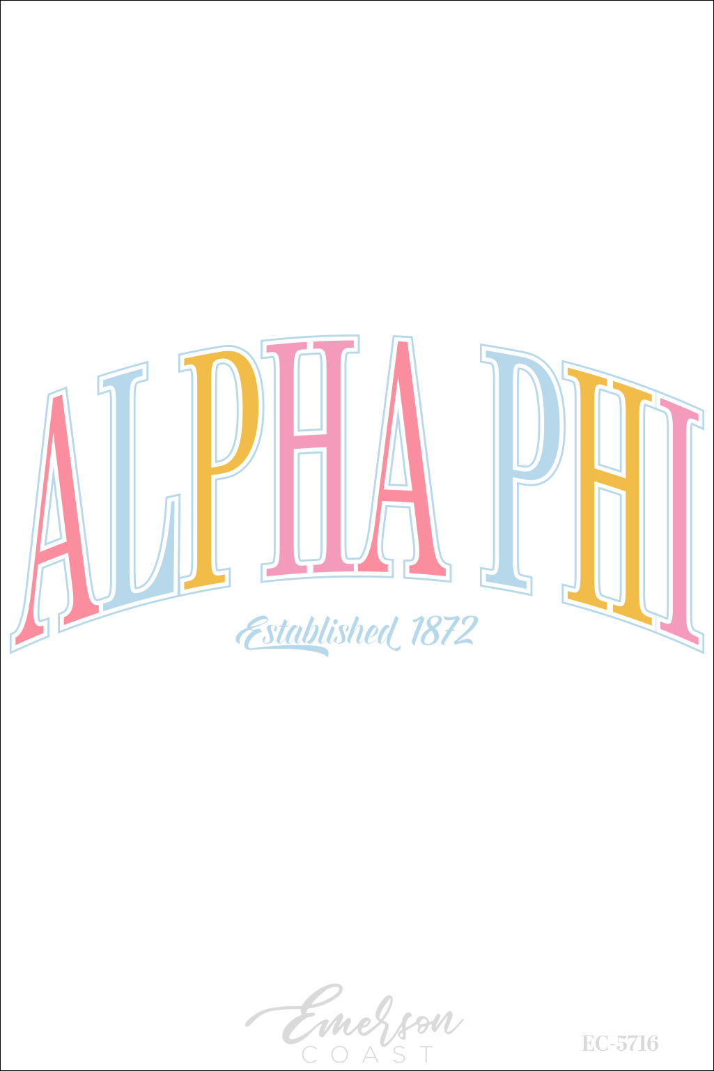 Alpha Phi Pastel Recruitment Henley T-Shirt