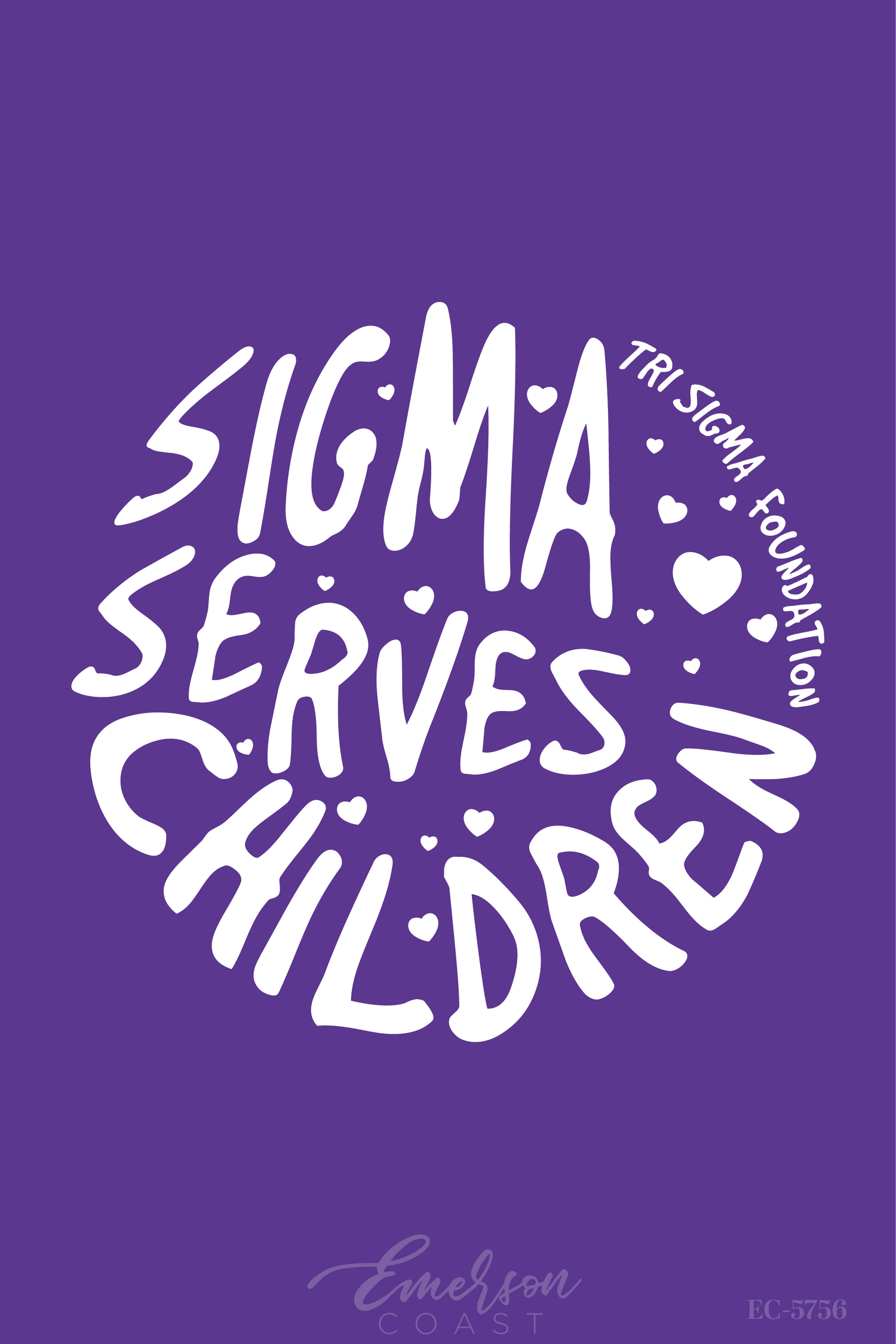 Sigma Sigma Sigma Serves Children Purple Recruitment Tee