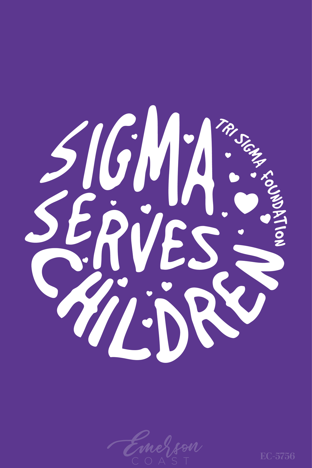 Sigma Sigma Sigma Serves Children Purple Recruitment Tee