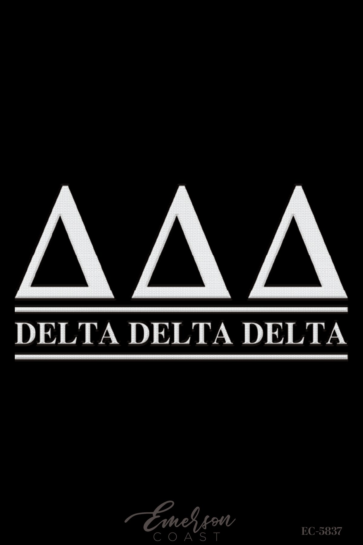 Delta Delta Delta Texas Black Embroidered Rain Jacket T-Shirt