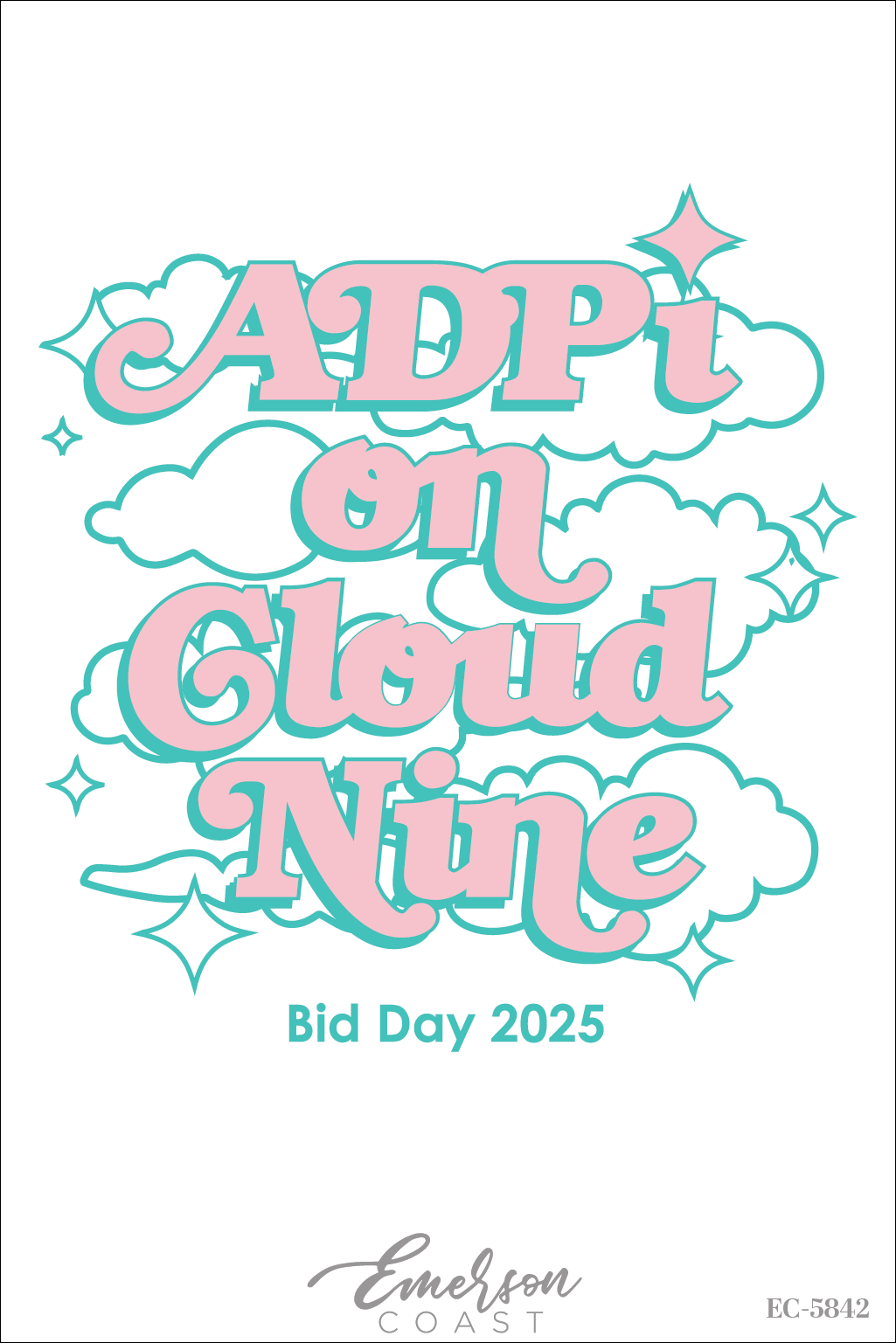 Alpha Delta Pi On Cloud Nine Bid Day T-Shirt