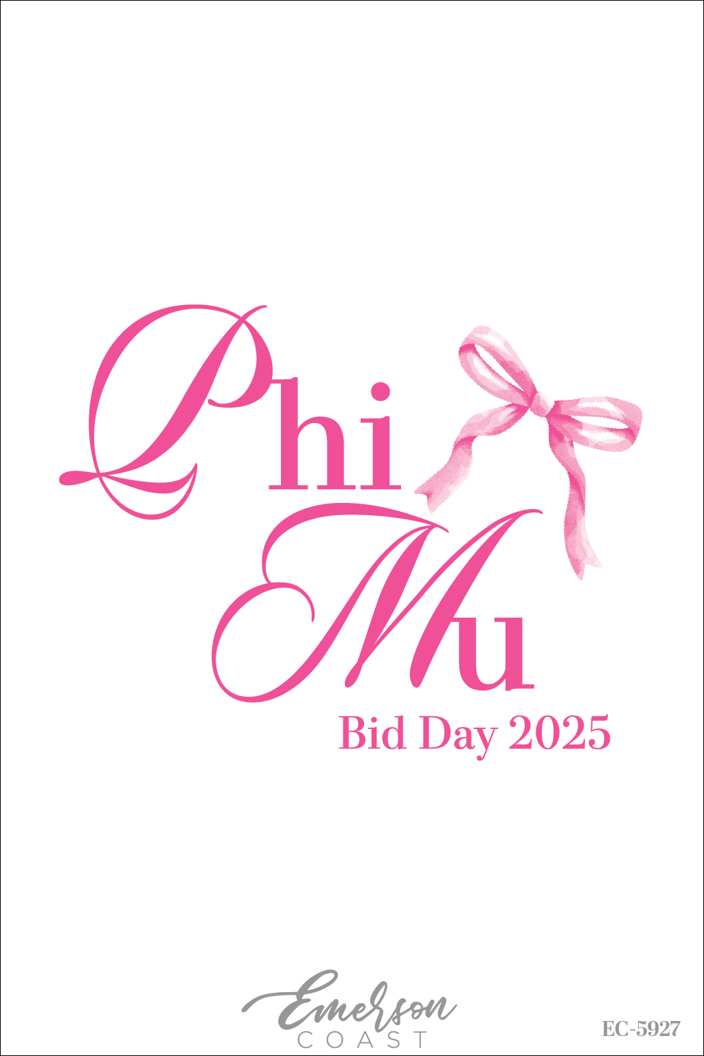 Phi Mu Pink Bow Bid Day T-Shirt