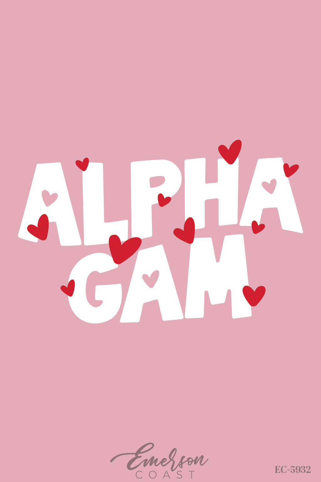 Alpha Gamma Delta Pink Hearts Bid Day Tee