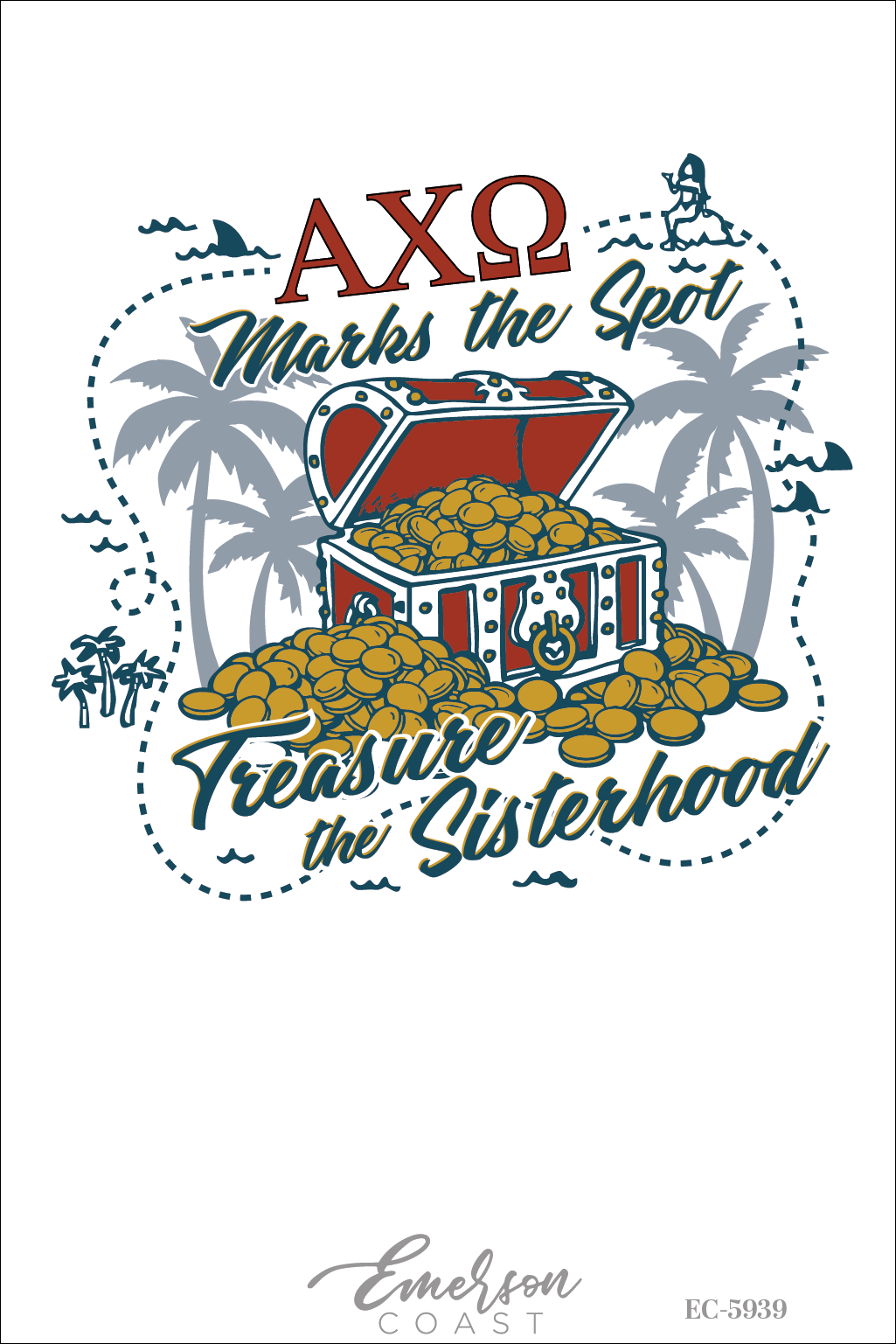 Alpha Chi Omega Marks The Spot Bid Day T-Shirt