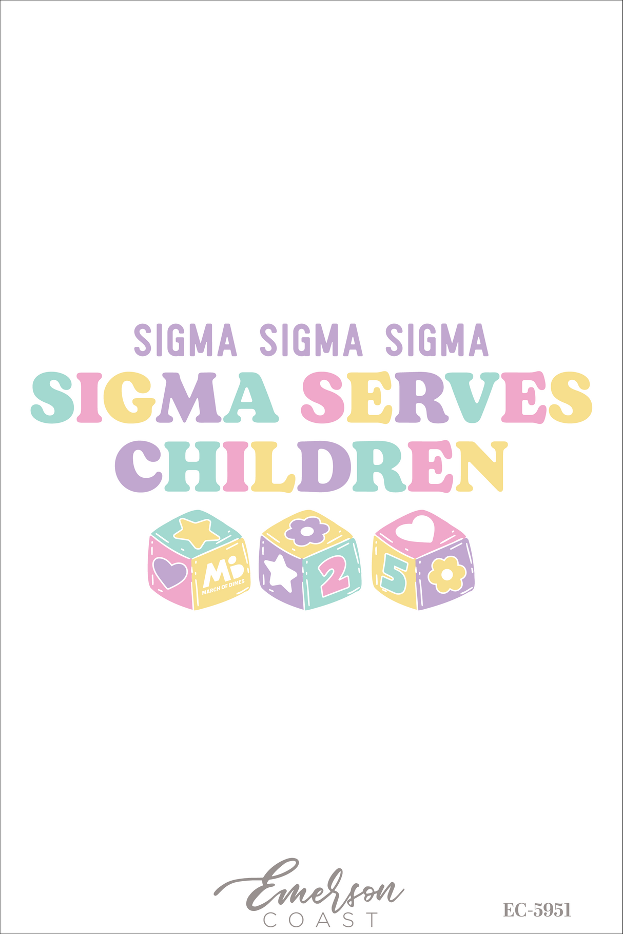 Sigma Sigma Sigma Serves Children Pastel Philanthropy T-Shirt