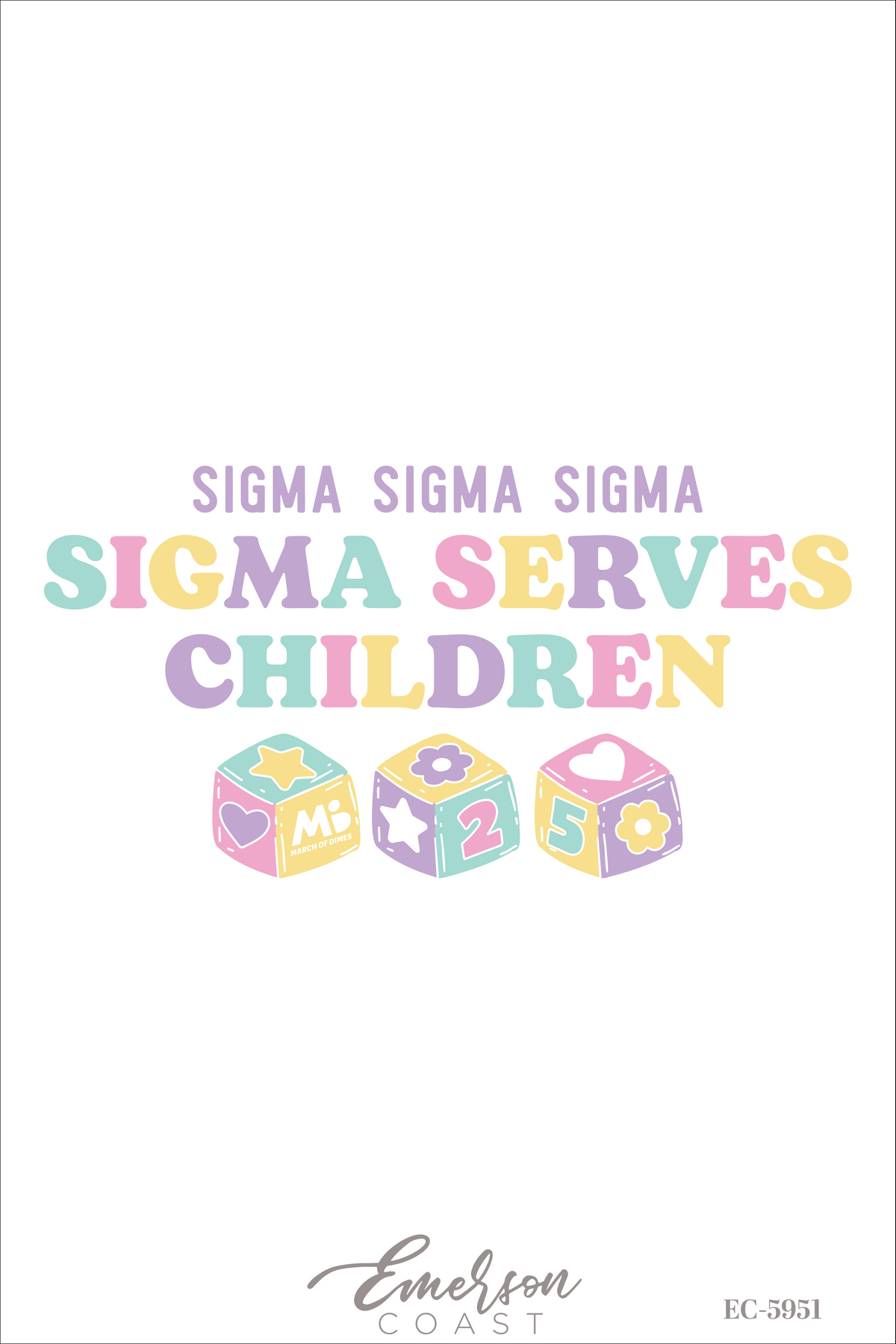Sigma Sigma Sigma Serves Children Pastel Philanthropy T-Shirt