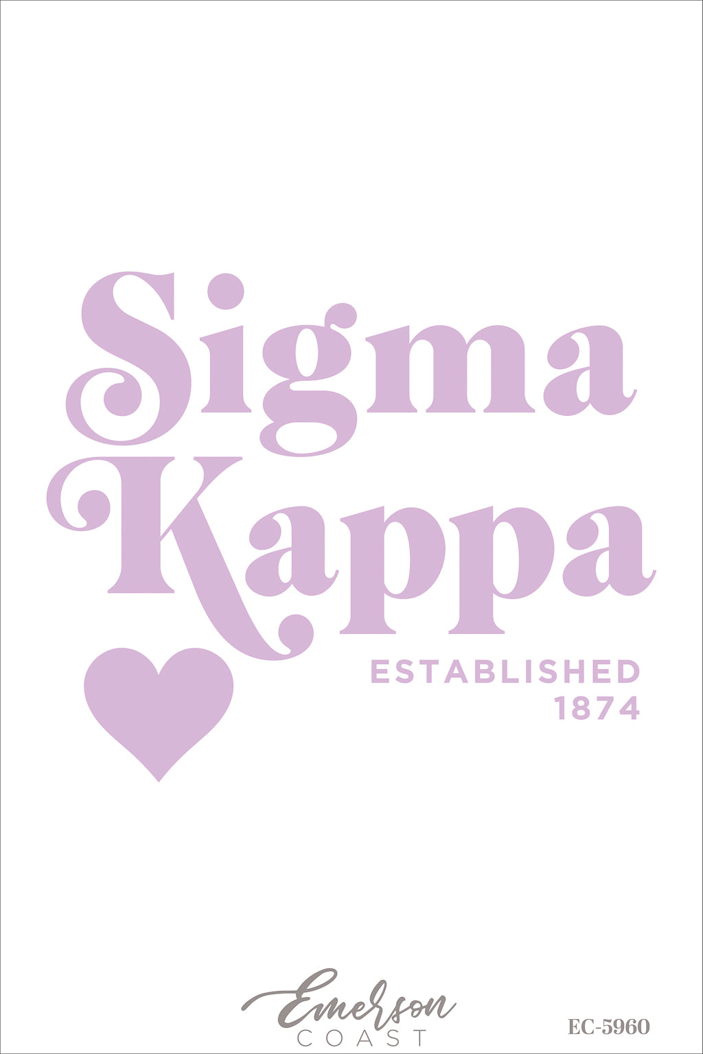 Sigma Kappa Lavender Heart Recruitment T-Shirt