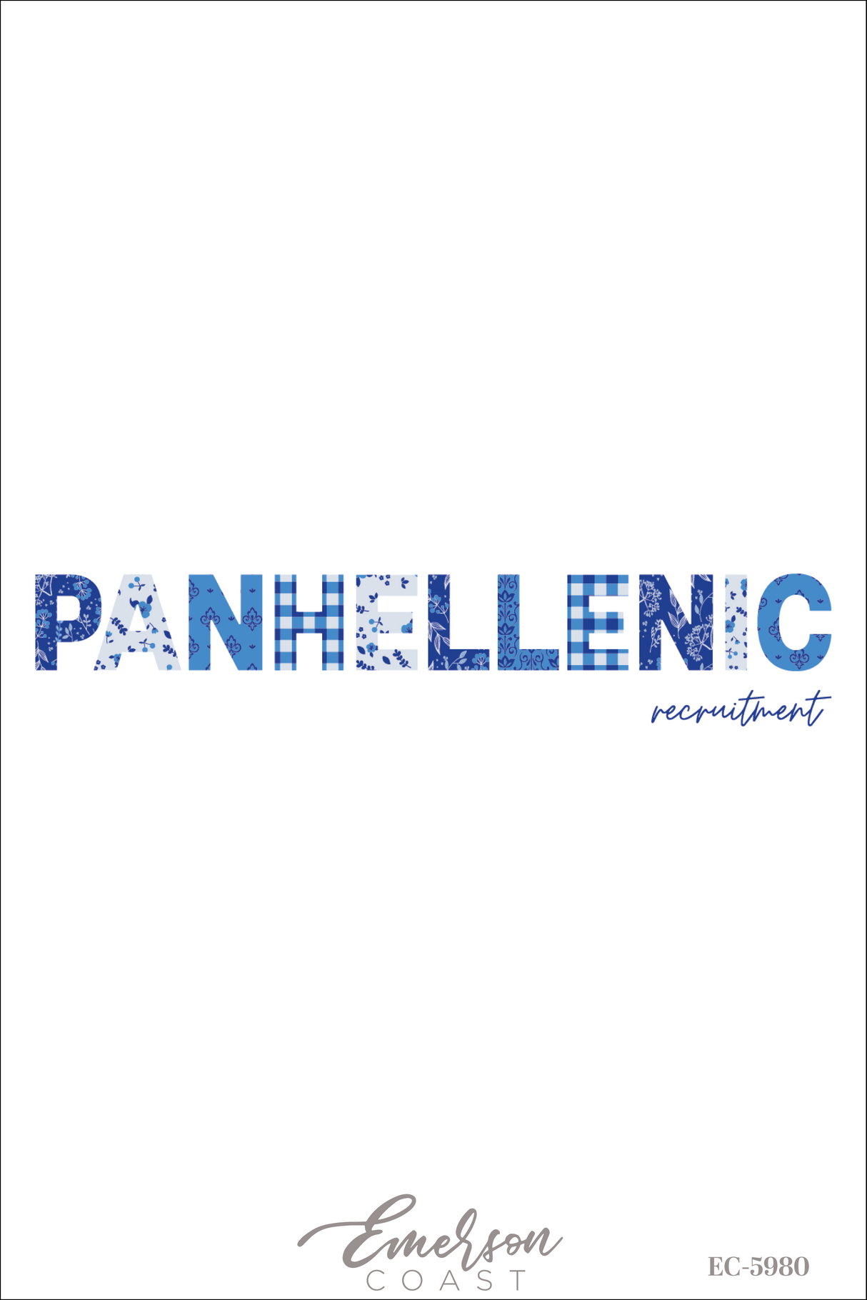 Panhellenic Recruitment Blue Patchwork T-Shirt