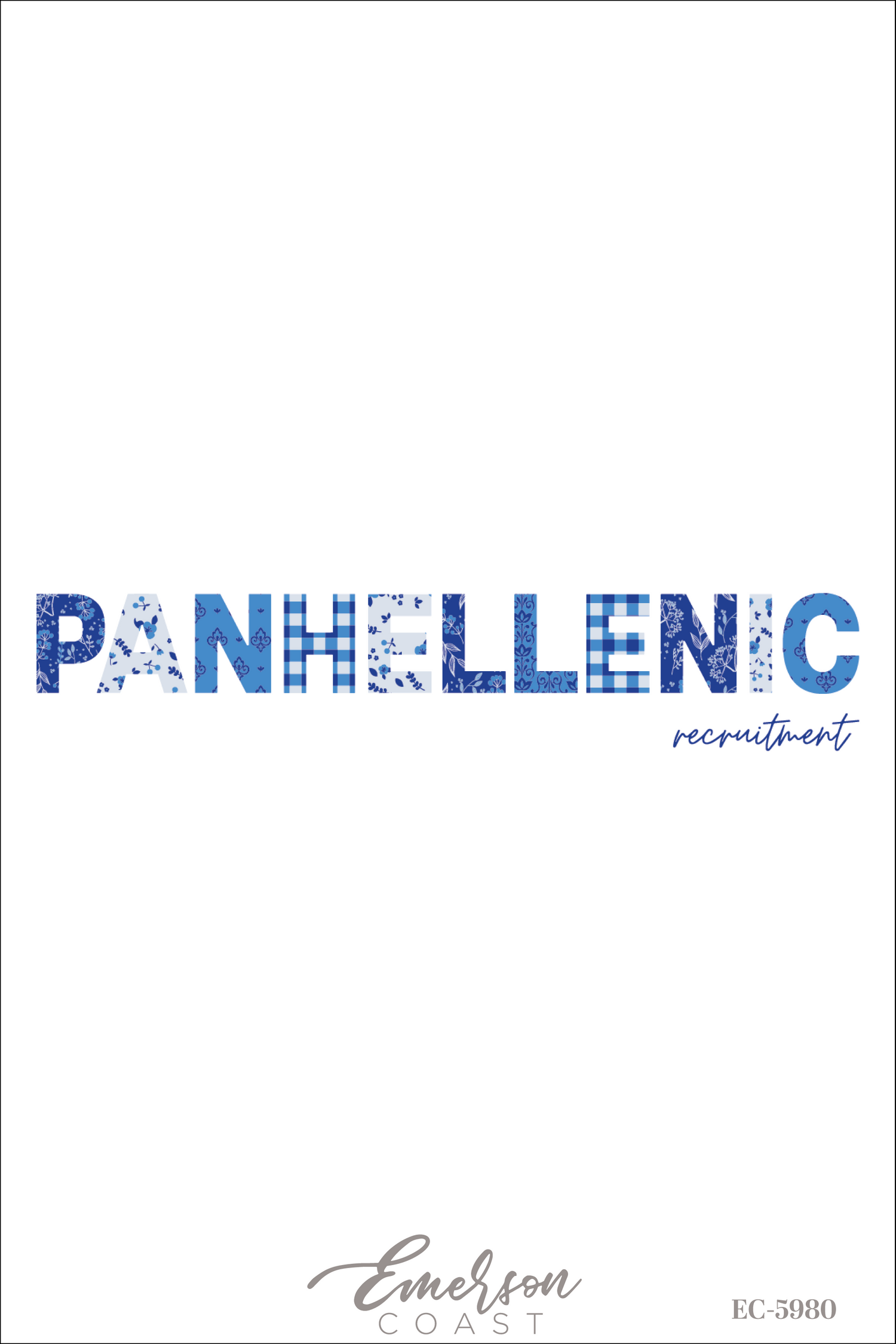 Panhellenic Recruitment Blue Patchwork T-Shirt