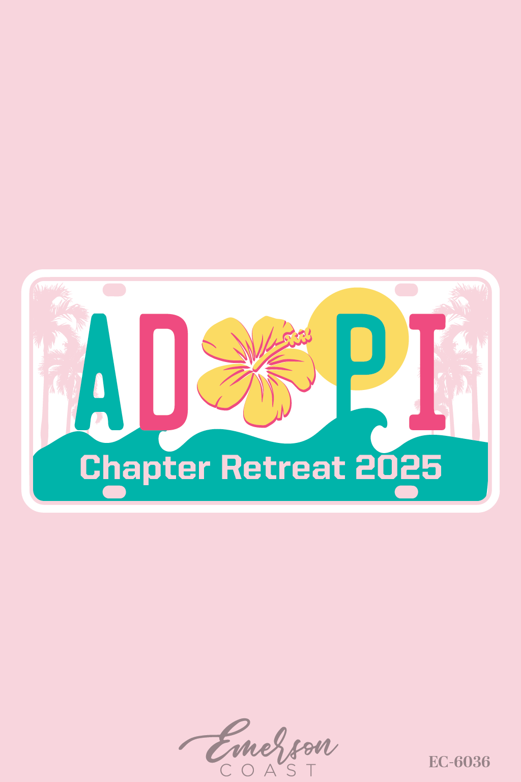 Alpha Delta Pi Chapter Retreat License Plate Tee