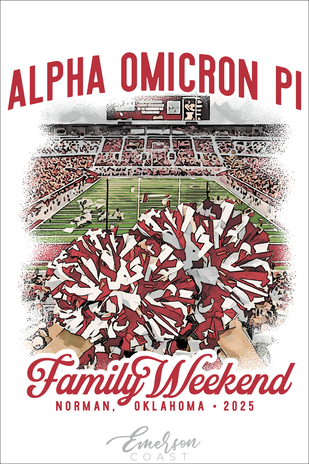 Alpha Omicron Pi Family Weekend Pom Poms Tee