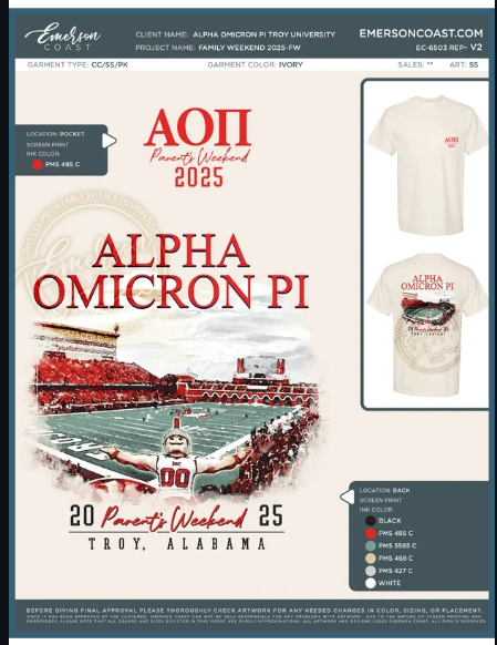 EC-6503 REP Alpha Omicron Pi Troy University Family Weekend 2025-FW