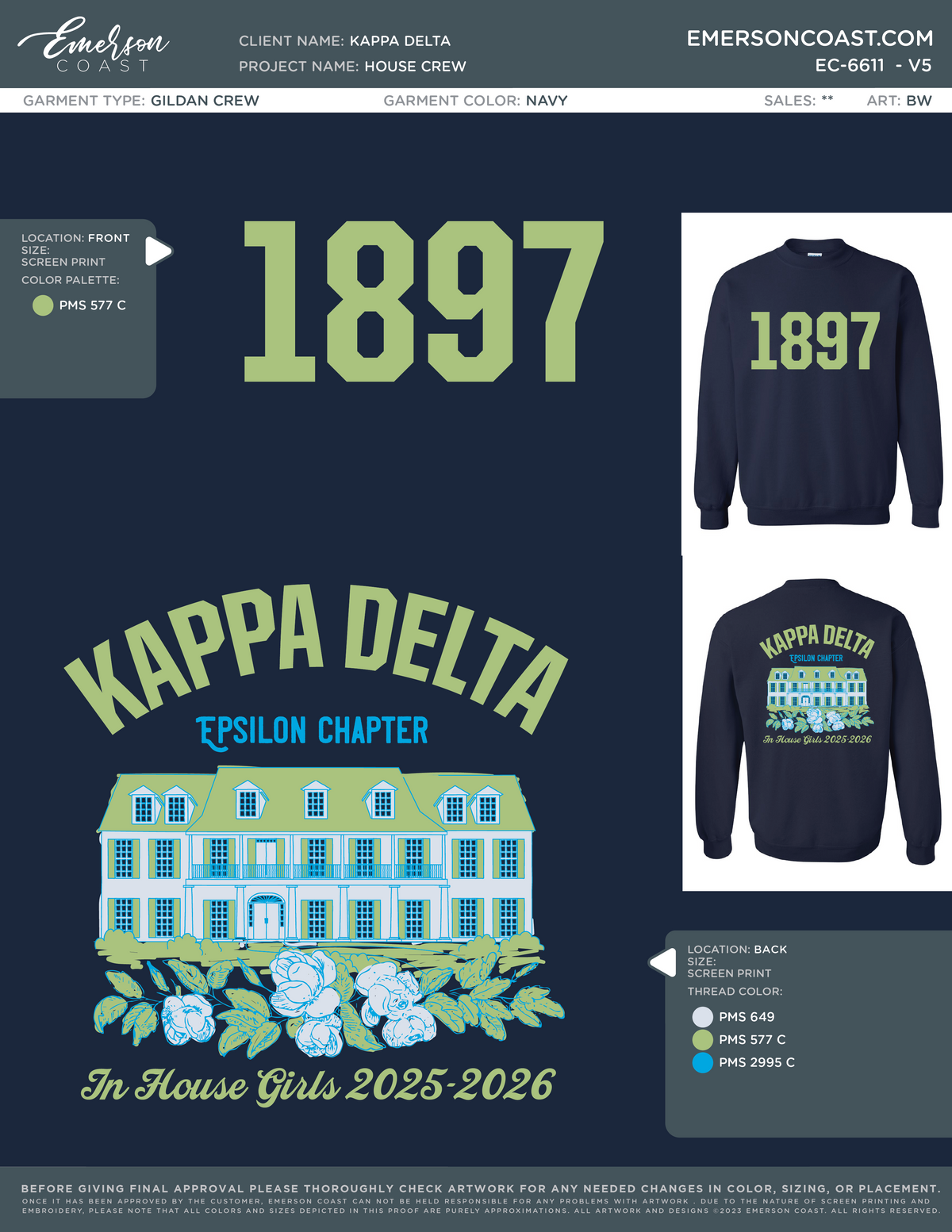 EC-6611 REP Kappa Delta Louisiana State University House Crew 2025-PR