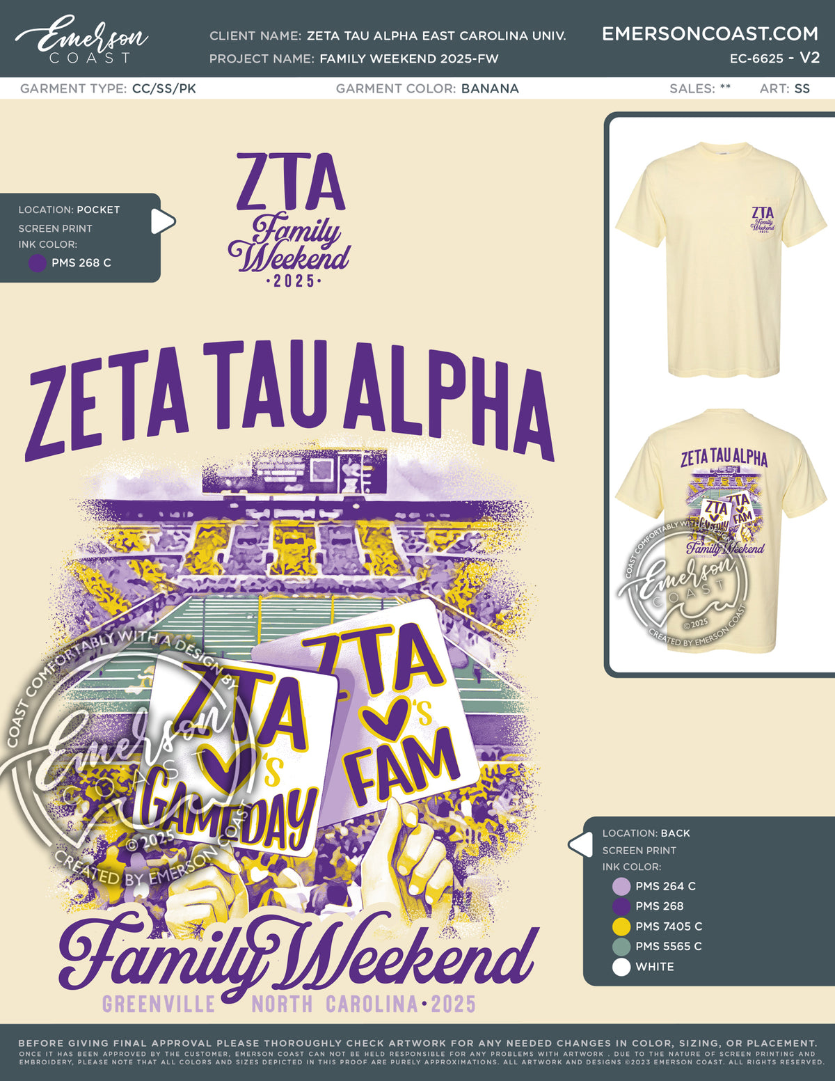 EC-6625 Zeta Tau Alpha East Carolina University Family Weekend 2025-FW