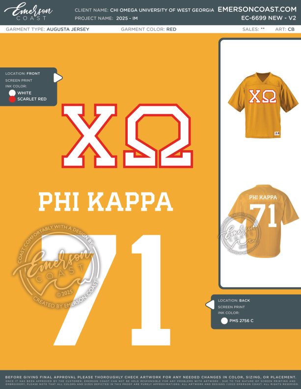 EC-6699 NEW Chi Omega University of West Georgia 2025 - IM