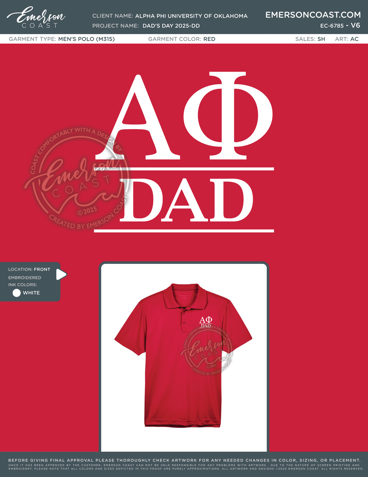 EC-6785 Alpha Phi University of Oklahoma Dad's Day 2025-DD