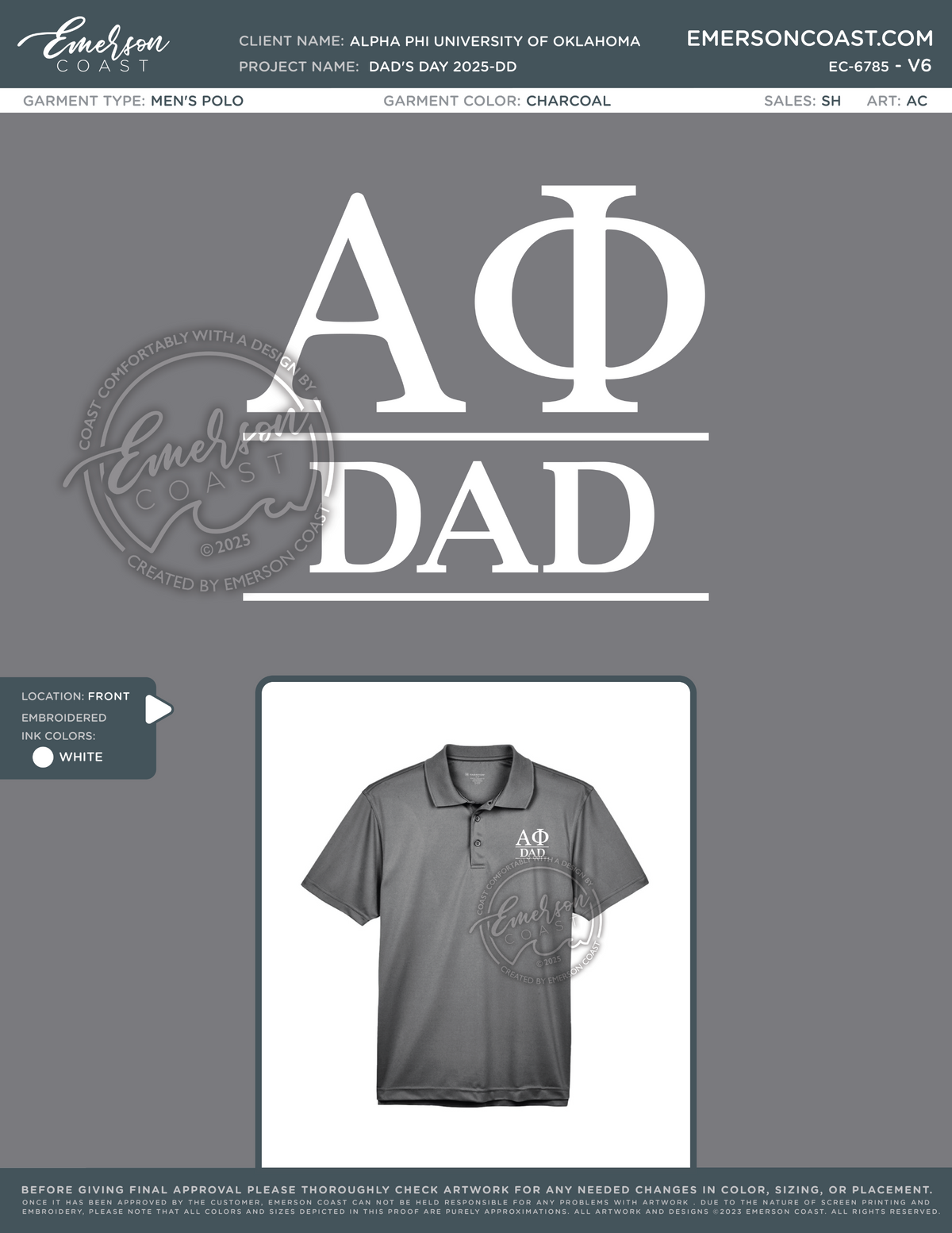 EC-6785 Alpha Phi University of Oklahoma Dad's Day 2025-DD