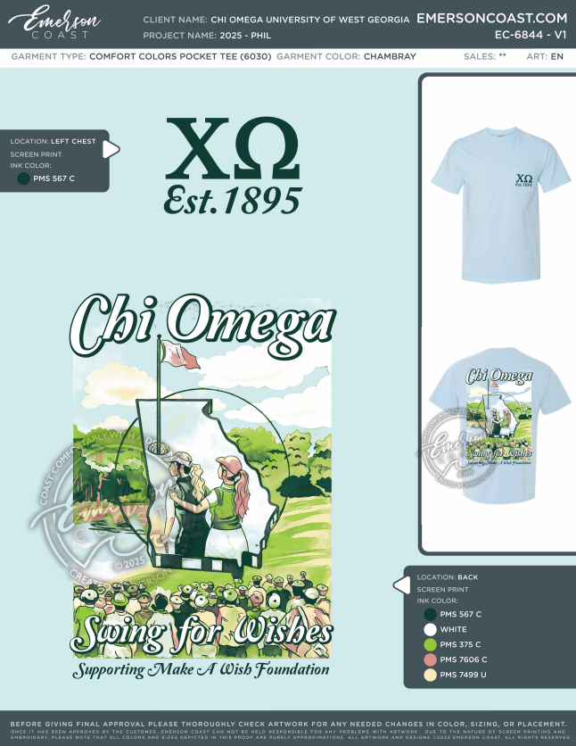EC-6844 NEW Chi Omega University of West Georgia 2025 - PHIL