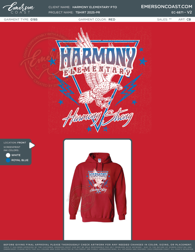EC-6871 Harmony Elementary PTO Tshirt 2025-PR