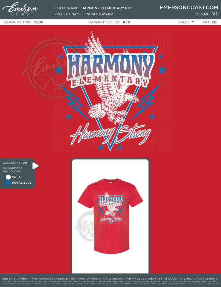 EC-6871 Harmony Elementary PTO Tshirt 2025-PR