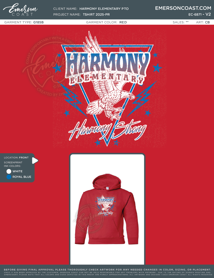EC-6871 Harmony Elementary PTO Tshirt 2025-PR