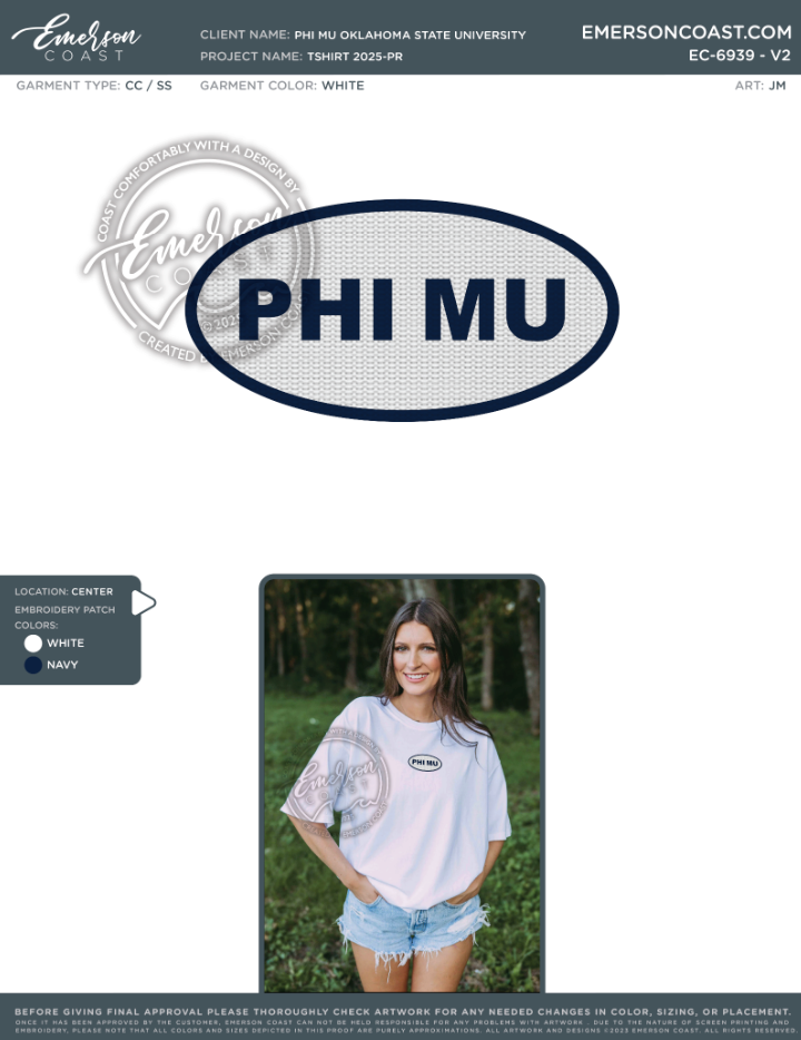 EC-6939 Phi Mu Oklahoma State University Tshirt 2025-PR