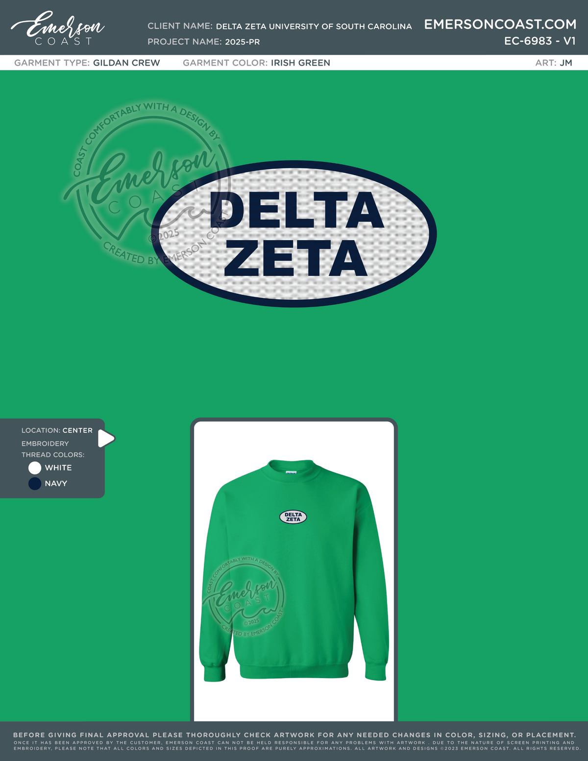 EC-6983 Delta Zeta University of South Carolina Pr 2025-PR