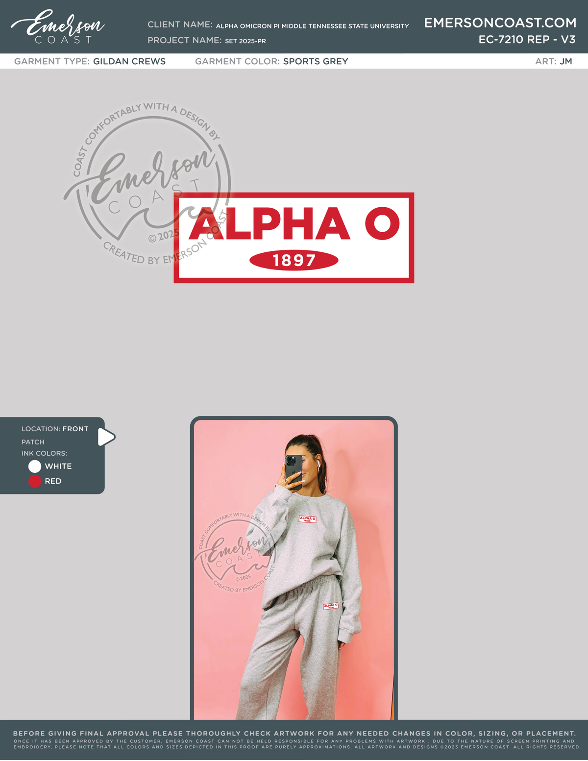 EC-7210 REP Alpha Omicron Pi Middle Tennessee State University Set 2025-PR