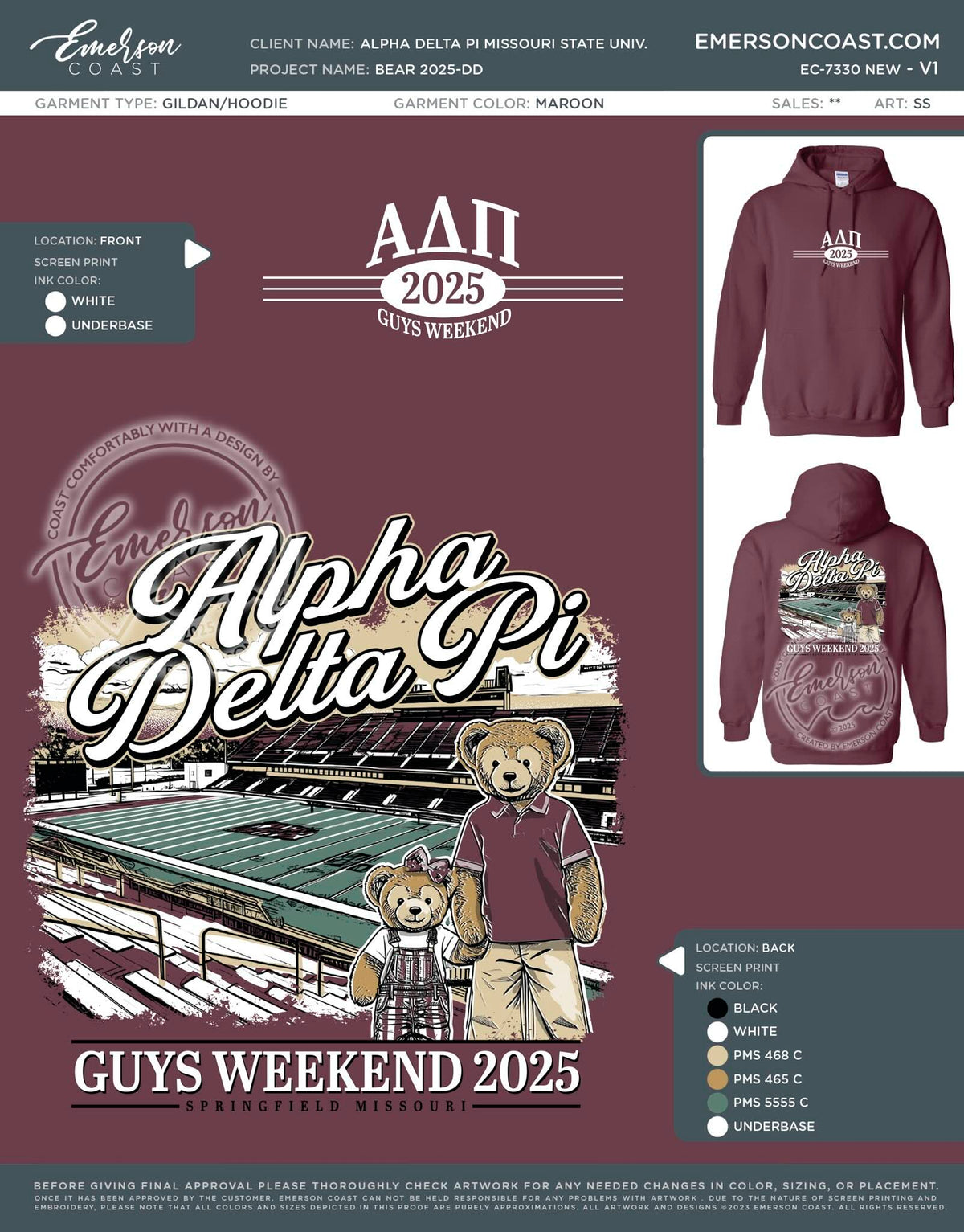 EC-7330 NEW Alpha Delta Pi Missouri State University Bear 2025-DD - Hoodie