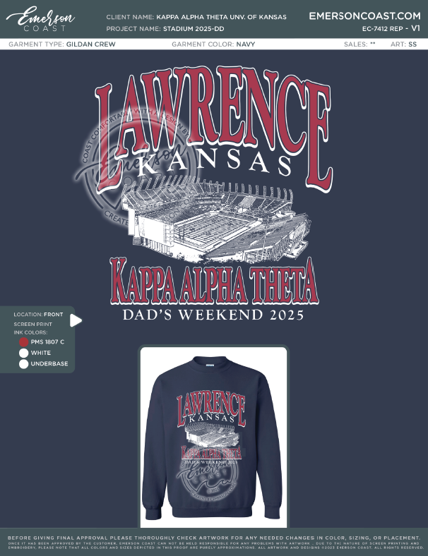 EC-7412 REP Kappa Alpha Theta University of Kansas Stadium 2025-DD