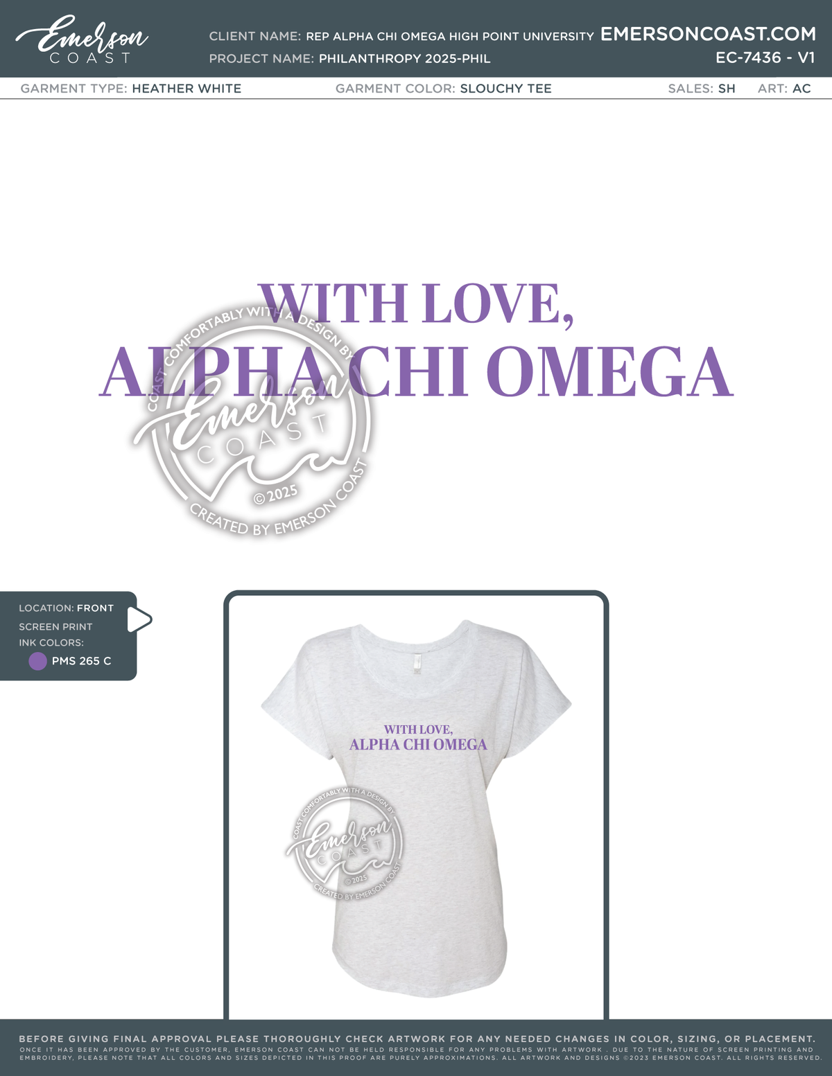EC-7436 REP Alpha Chi Omega High Point University Philanthropy 2025-PHIL