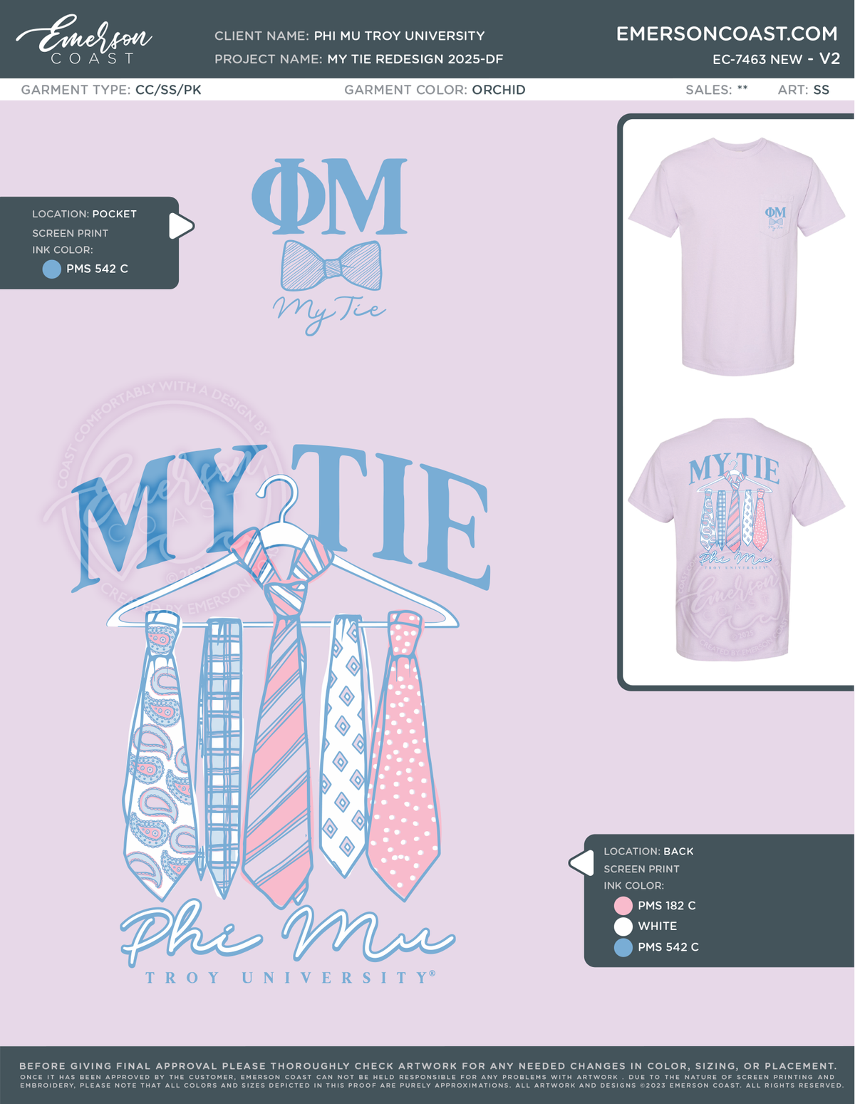 EC-7463 NEW | Phi Mu Troy University My Tie Redesign 2025-DF