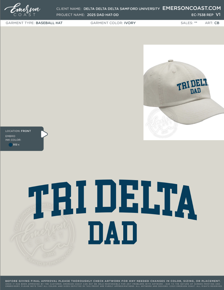 EC-7538 REP Delta Delta Delta Samford University 2025 Dad Hat-DD