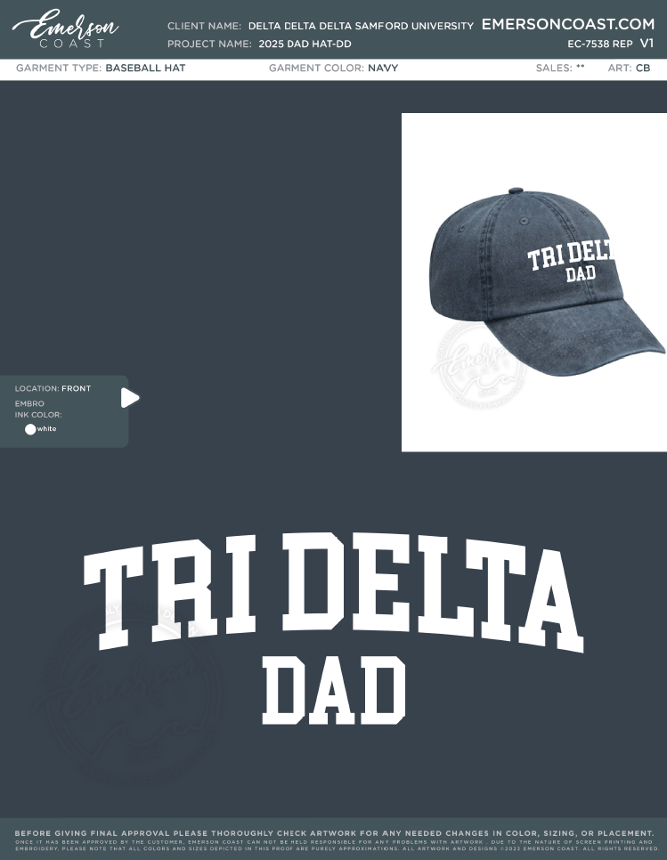 EC-7538 REP Delta Delta Delta Samford University 2025 Dad Hat-DD