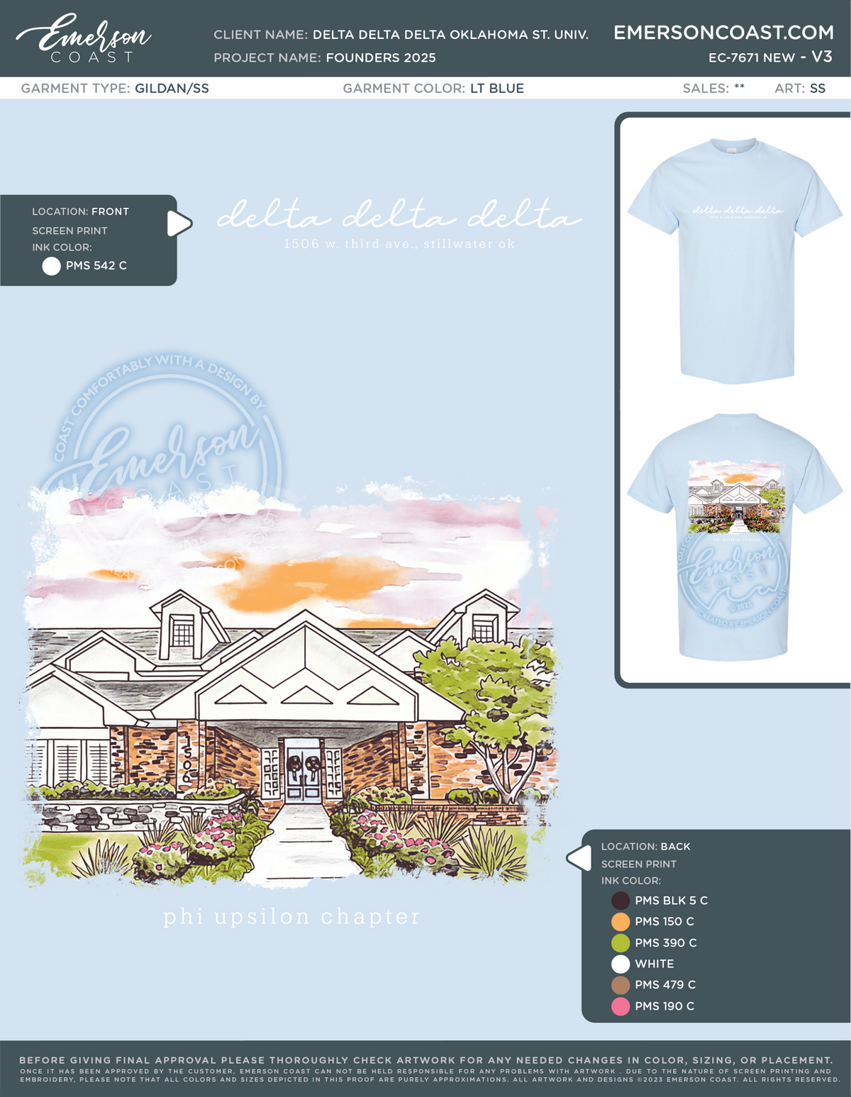 EC-7671 NEW Delta Delta Delta Oklahoma State University Founders 2025