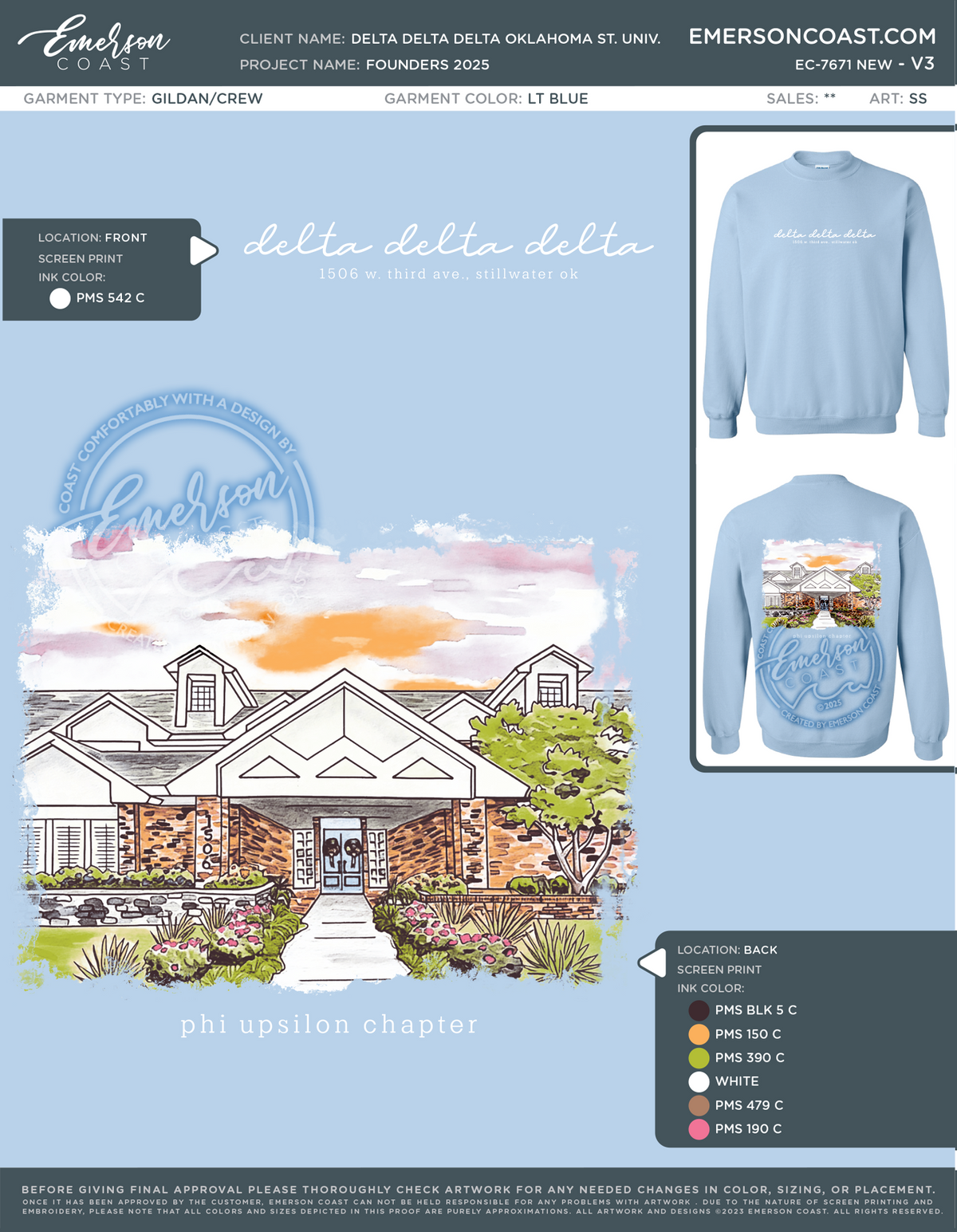 EC-7671 NEW Delta Delta Delta Oklahoma State University Founders 2025