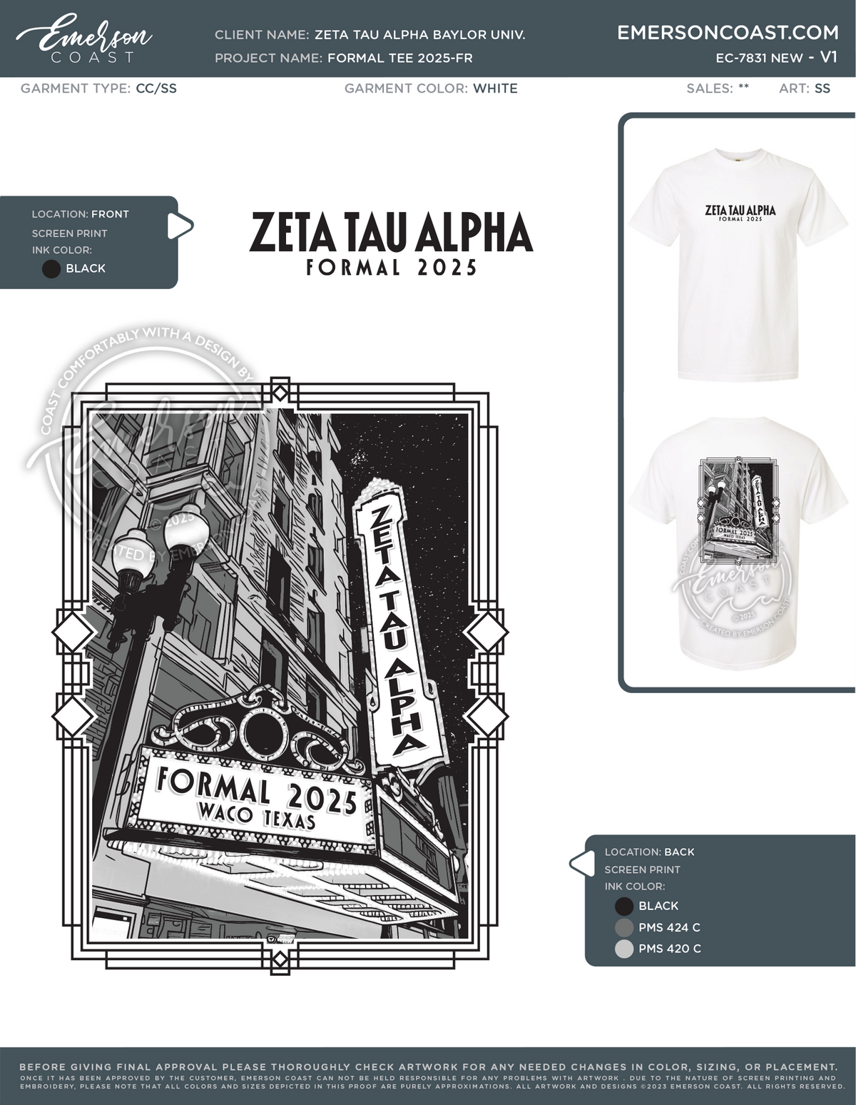 EC-7831 NEW Zeta Tau Alpha Baylor University Formal Tee 2025-FR