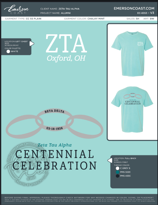 EC-8353 NEW Zeta Tau Alpha Miami University of Ohio Anniversary Alumni 2025-FD