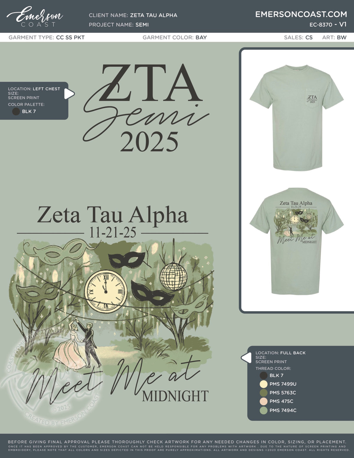 EC-8370 NEW Zeta Tau Alpha East Carolina University 2025 - DF
