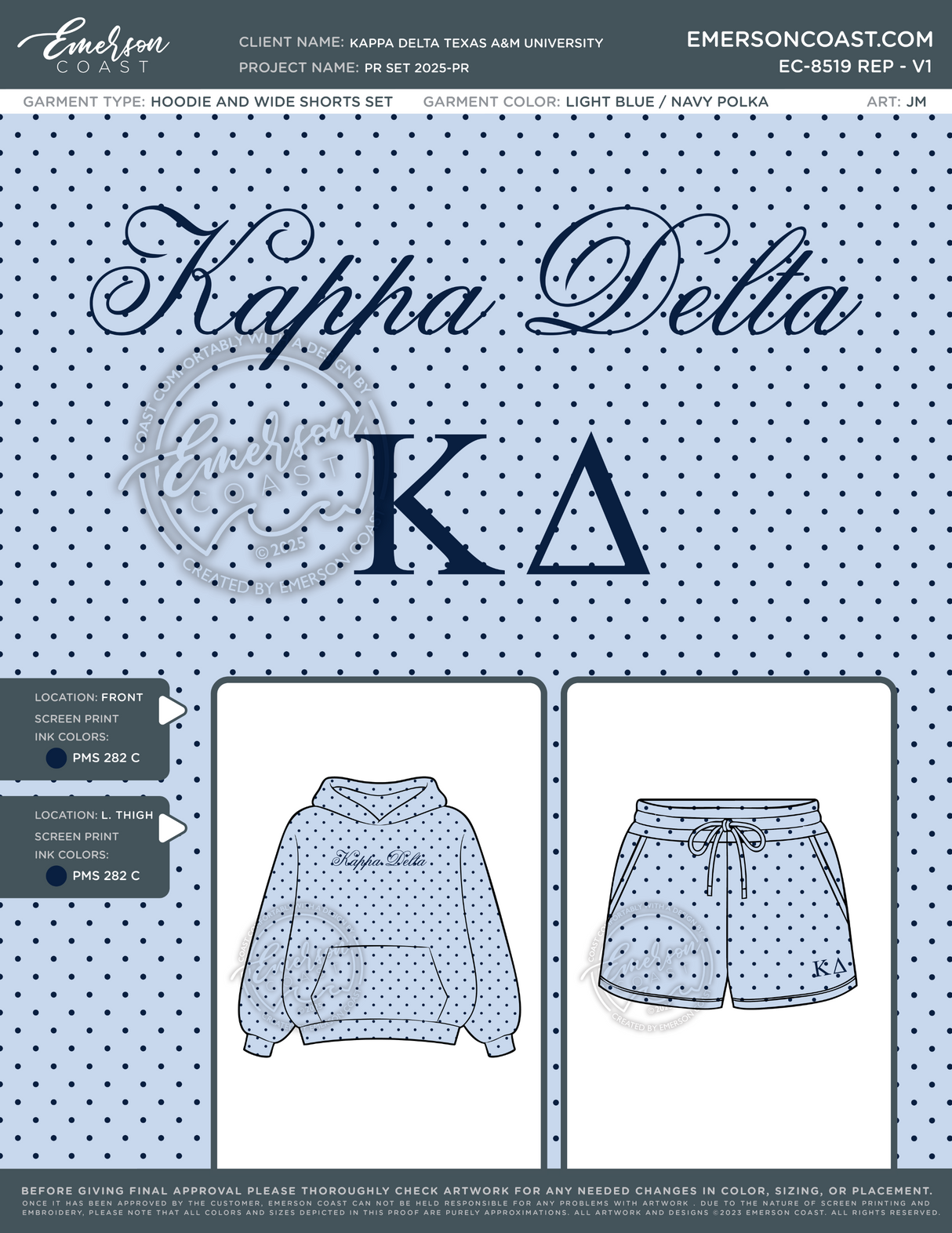 EC-8519 REP Kappa Delta Texas A&M University Set 2025-PR - Hoodie & Shorts Set
