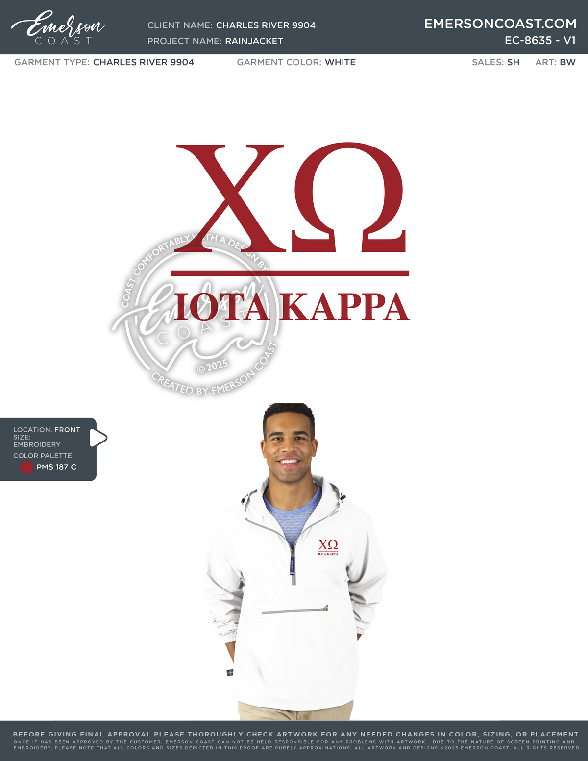 EC-8635 REP Chi Omega Troy University RainJacket 2025-PR