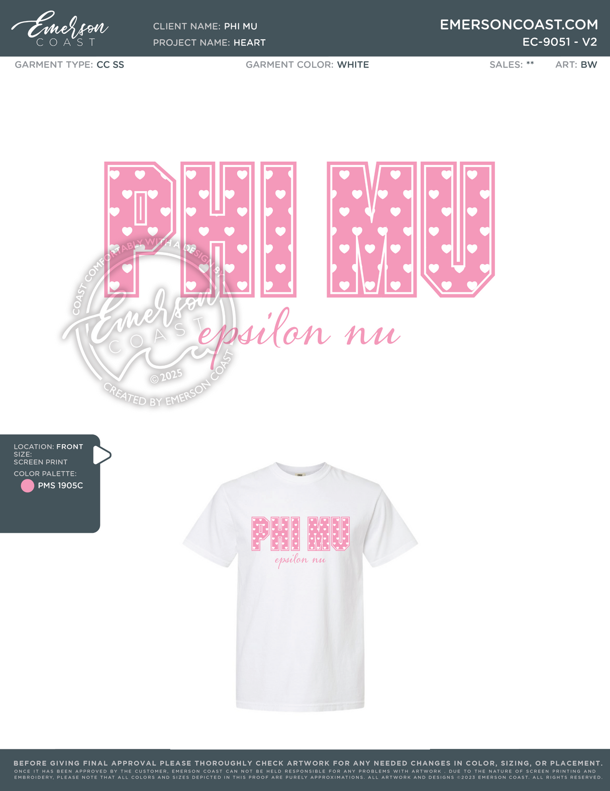 EC-9051 REP Phi Mu Oklahoma State University Heart 2026-VDAY