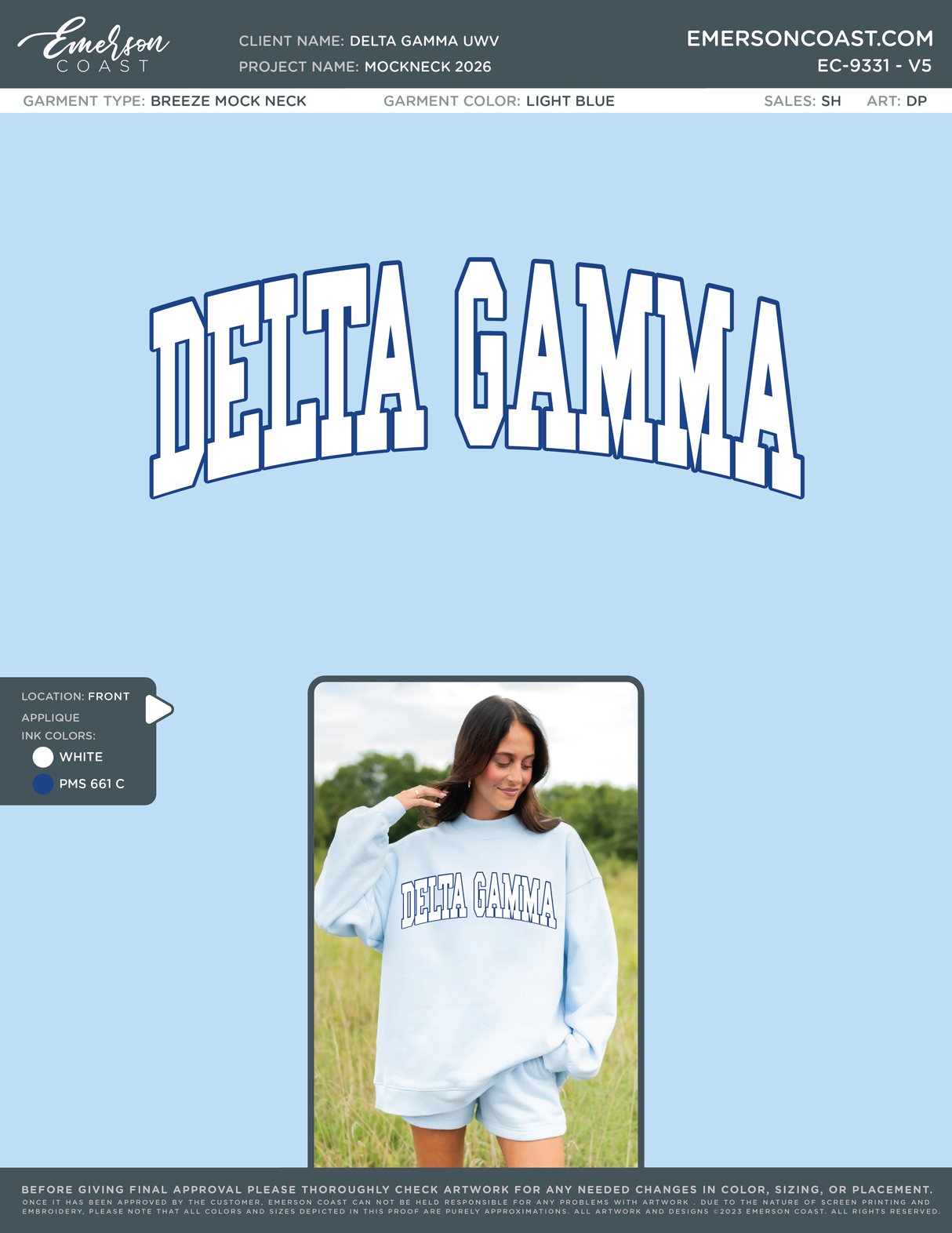 EC-9331 REP Delta Gamma University of West Virginia Mockneck 2026 PR