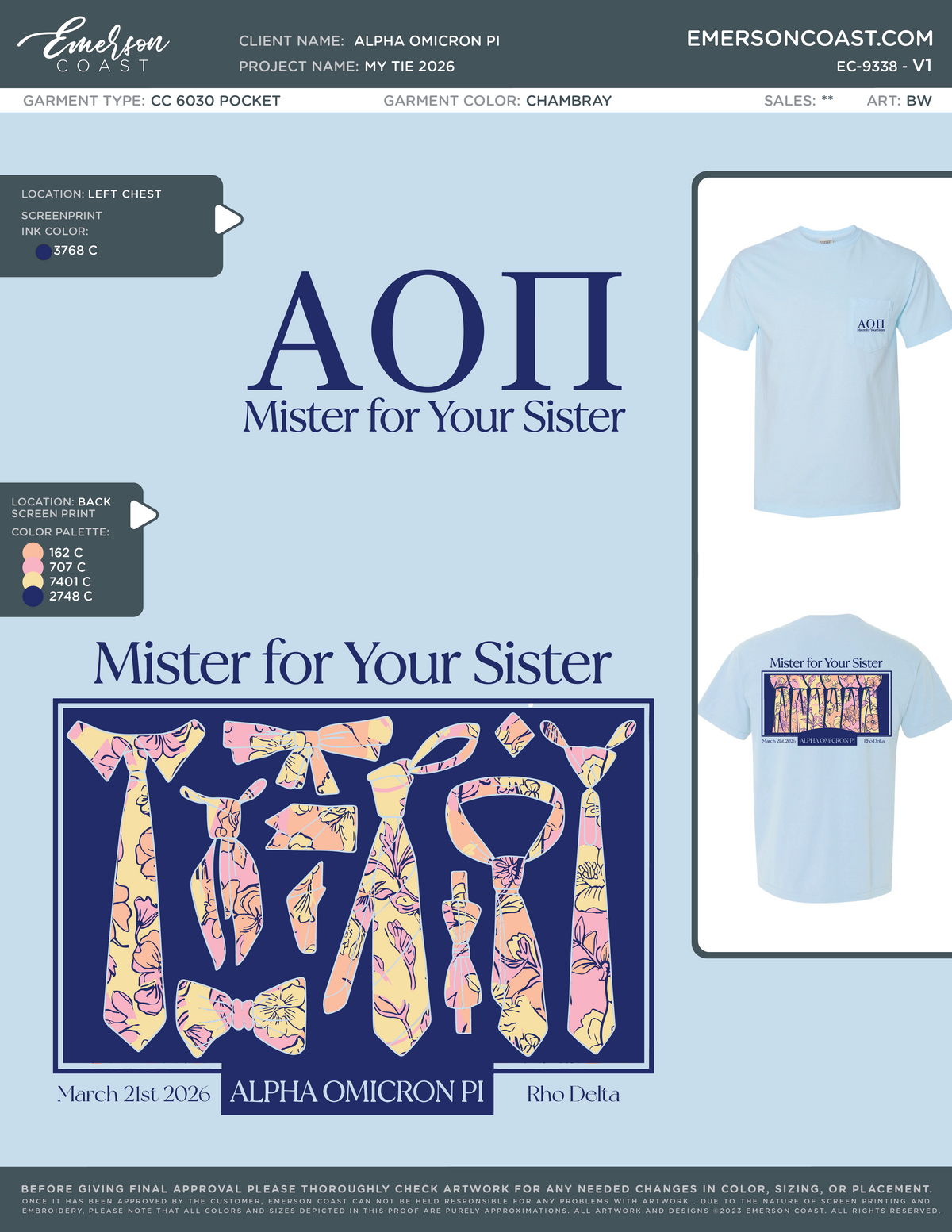 EC-9338 REP Alpha Omicron Pi Samford University Tie Redesign 2026 DF
