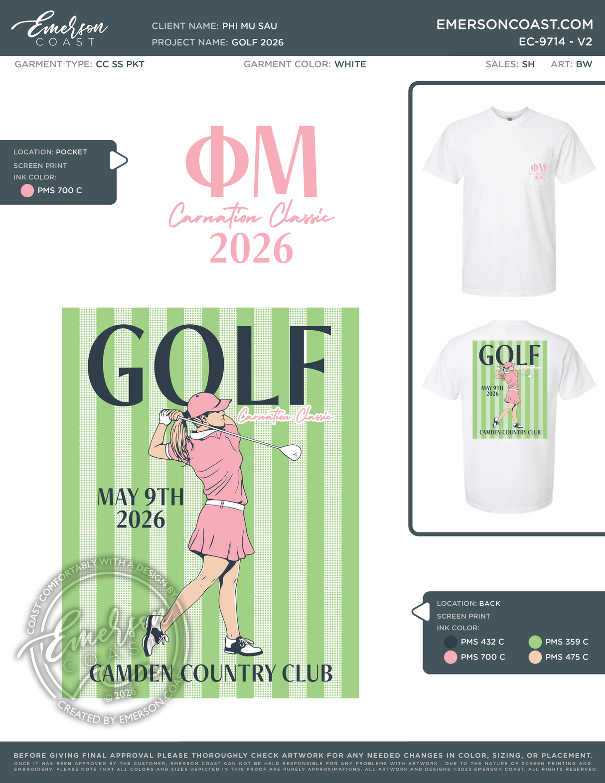 EC-9714 NEW Phi Mu Southern Arkansas University Golf 2026 PHIL