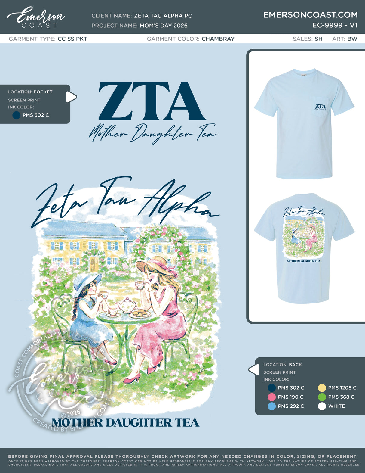 EC-9999 NEW Zeta Tau Alpha Presbyterian College Mom's Day 2026 MD