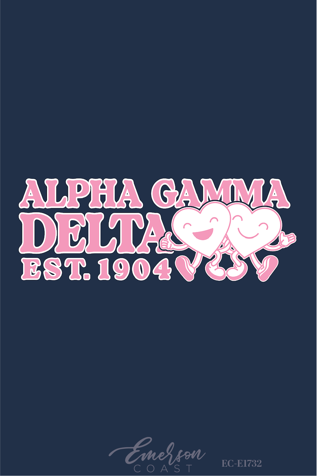 Alpha Gamma Delta Cartoon Hearts PR Tshirt