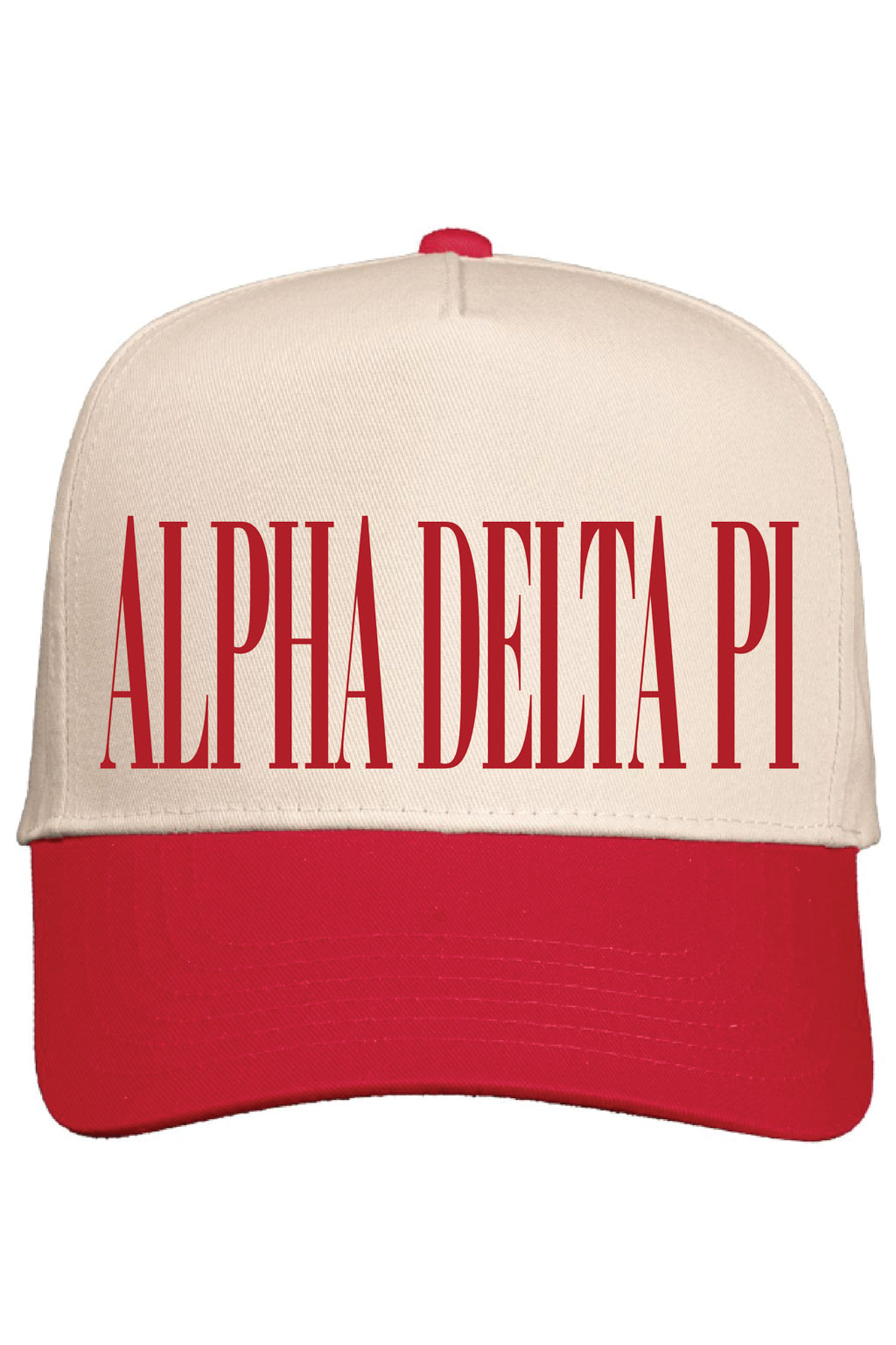 Alpha Chi Red and Natural Baseball Cap