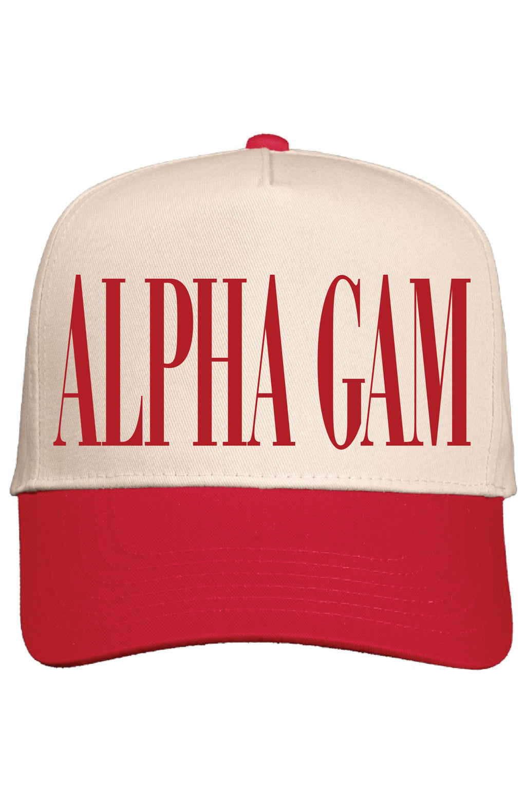 Alpha Chi Red and Natural Baseball Cap